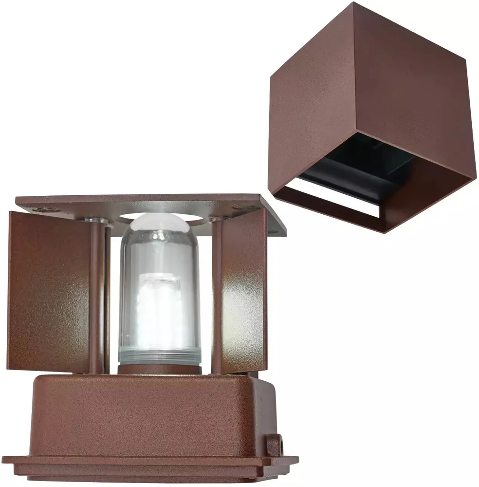 Led Line Lite Sieninis lauko šviestuvas CUBE G9 IP65, reguliuojamo švietimo kampo, corten spalvos