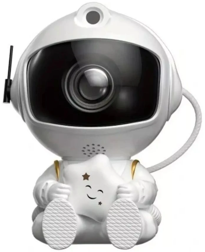 Dėklas Eko Light HQ LED 3D sėdintis astronautas 360 laipsnių besisukanti galva Žvaigždėtas dangus ir ūko projektorius su nuotolinio valdymo pultu Baltas