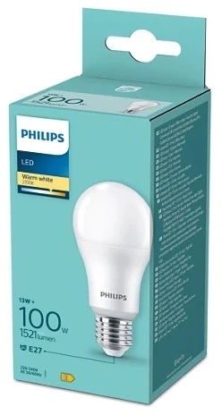 LED lempa PHILIPS A60 13W E27 2700K 1521LM