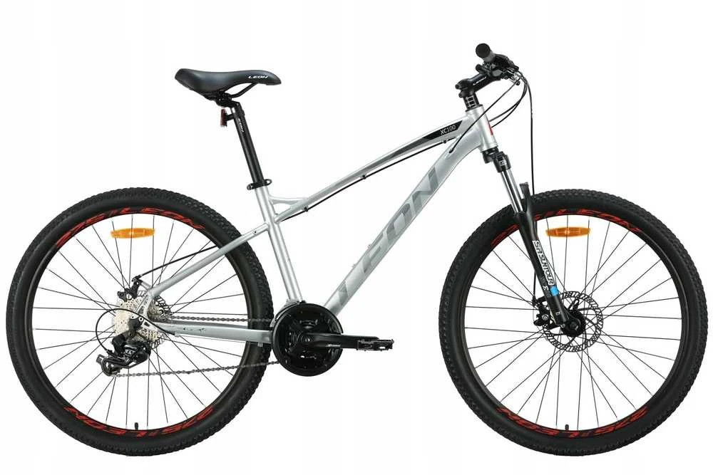 Dviratis AL 27.5" Leon XC 100 DD rėmas-16,5" pilkas su juodu ir raudonu