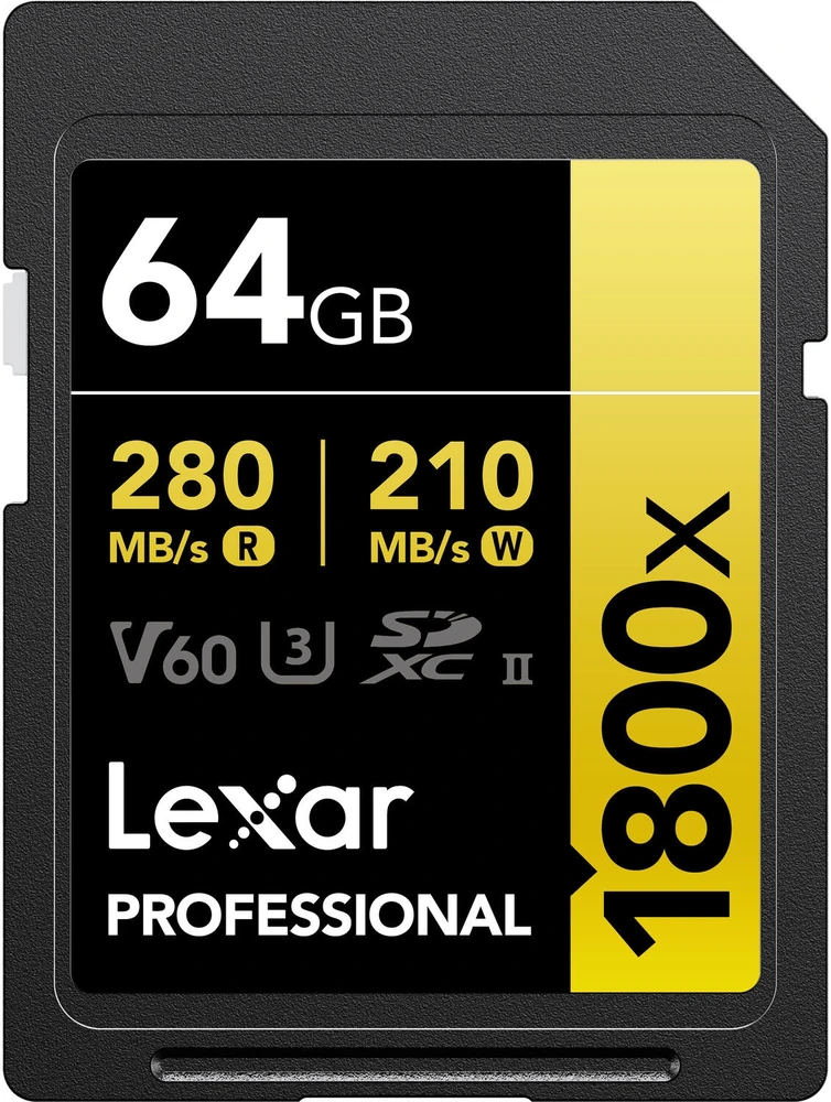 Atminties kortelė Lexar Pro 1800x SDXC R280/W210 64GB U3 (V60) UHS-II