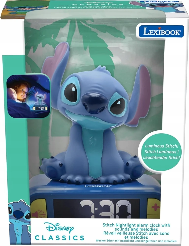 Lexibook Skaitmeninis žadintuvas su Stitch 3D naktiniu apšvietimu