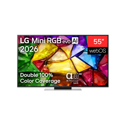Televizorius LG 4K evo AI Mini RGB TV | 55MRGB87B3B | 55 | Smart TV | webOS | UHD | Juodas
