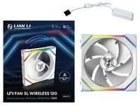 Lian Li UNI FAN SL Wireless ARGB PWM korpuso ventiliatorius – Reverse Blade, 120 mm, baltos spalvos