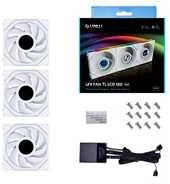 Lian Li UNI FAN TL LCD serijos ventiliatorius, 3 vnt. pakuotėje su valdikliu – 120 mm, baltas