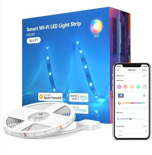 Meross MSL320HK 10 metrų Wifi LED juosta valdomas Apple Homekit, SmartThings