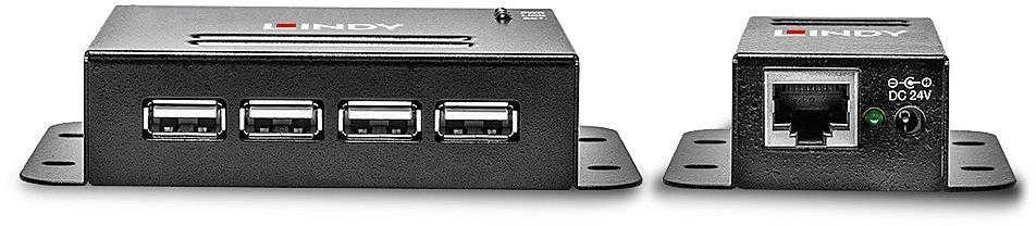 Lindy USB 2.0 4 prievadų Cat.6 50m juodas