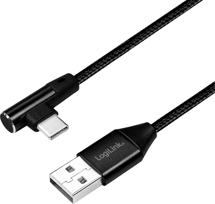 LOGILINK CU0137 LOGILINK – USB 2.0 kabelis USB-A kištukas su USB-C (90 kampu) kištukas, 0,3 m