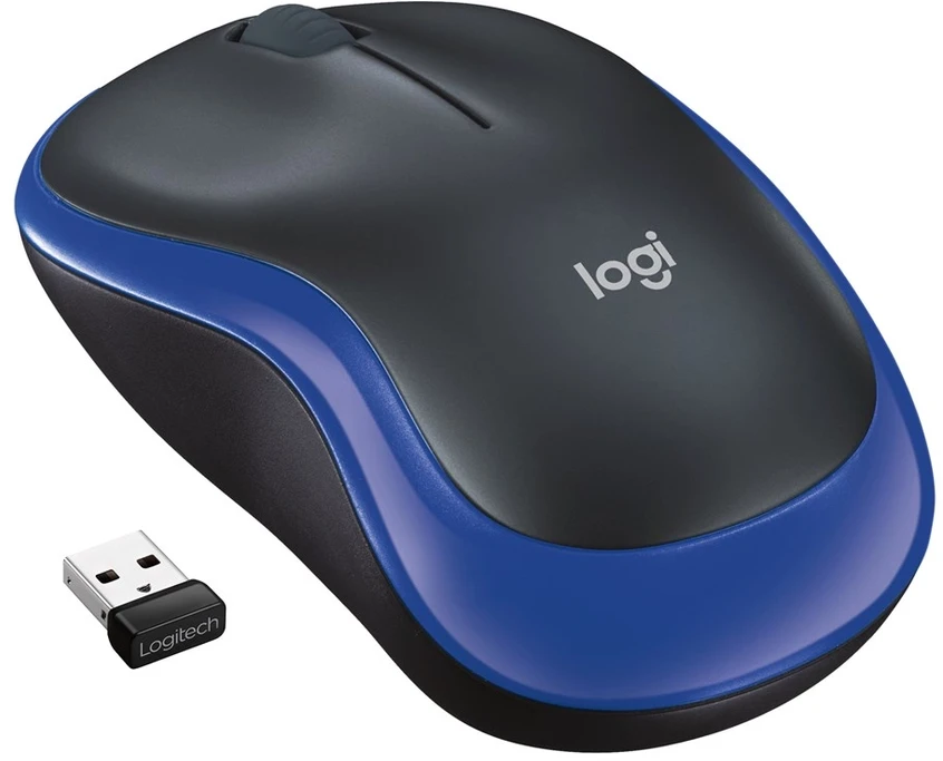 Logitech Belaidė pelė M185 juodas mėlyna