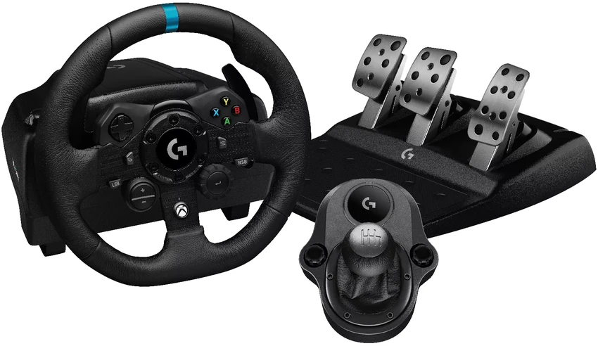 LOGITECH G923 SE lenktyninio vairo ir pavarų perjungimo svirties derinys, skirtas „XBOX Series X S XBOX One“ ir PC Juodas