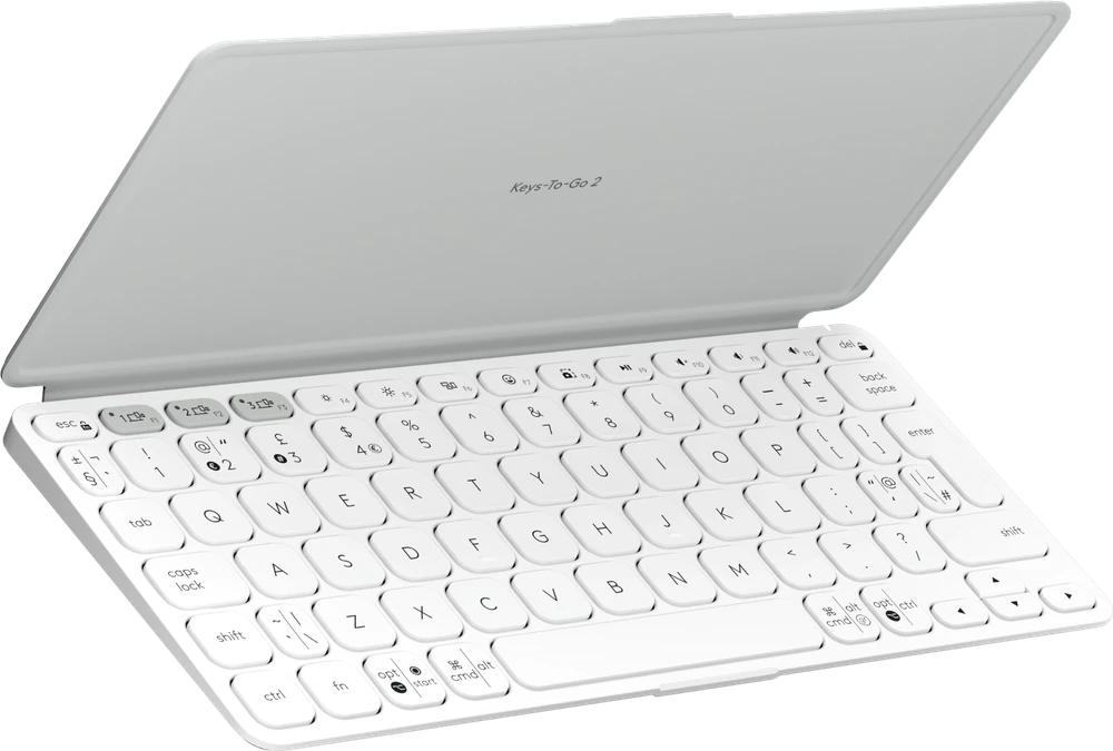 Klaviatūra „Logitech Keys To Go 2“ šviesiai pilkos spalvos