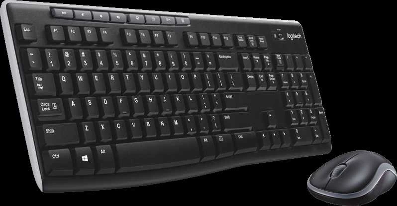 Belaidis klaviatūros ir pelės rinkinys Logitech MK270, QWERTY išdėstymas