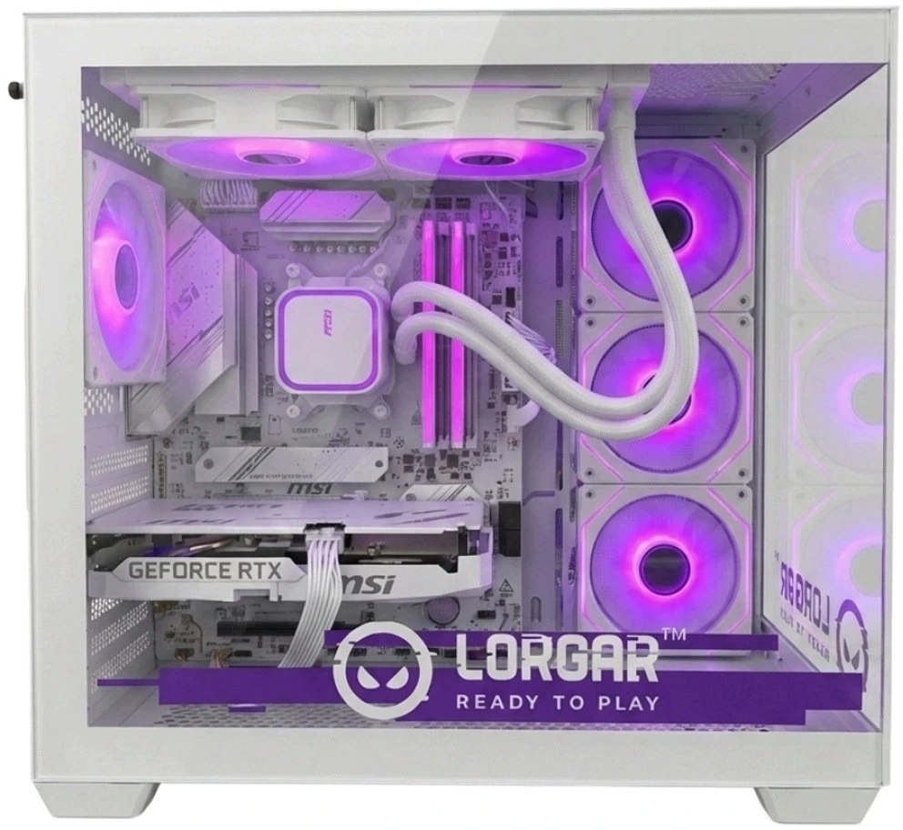 Stacionarus kompiuteris LORGAR žaidimų kompiuteris Advanced A201 Ryzen 5 7500F RTX 5060 Ti baltas