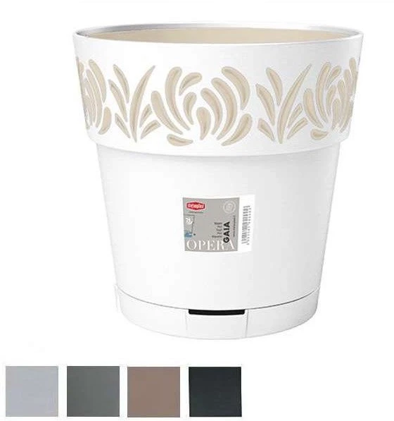 Lumarko Self-watering pot Gaia Balta Plastmasinis (25 x 25 x 25 cm)