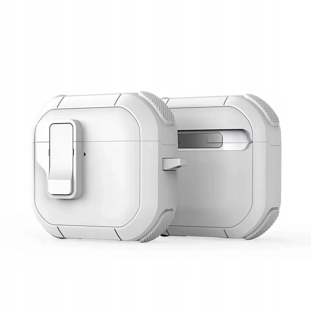 Ausinių dėklas Dux Ducis PECP, skirtas AirPods 4 ausinėms, apsauginis TPU+PC, baltas