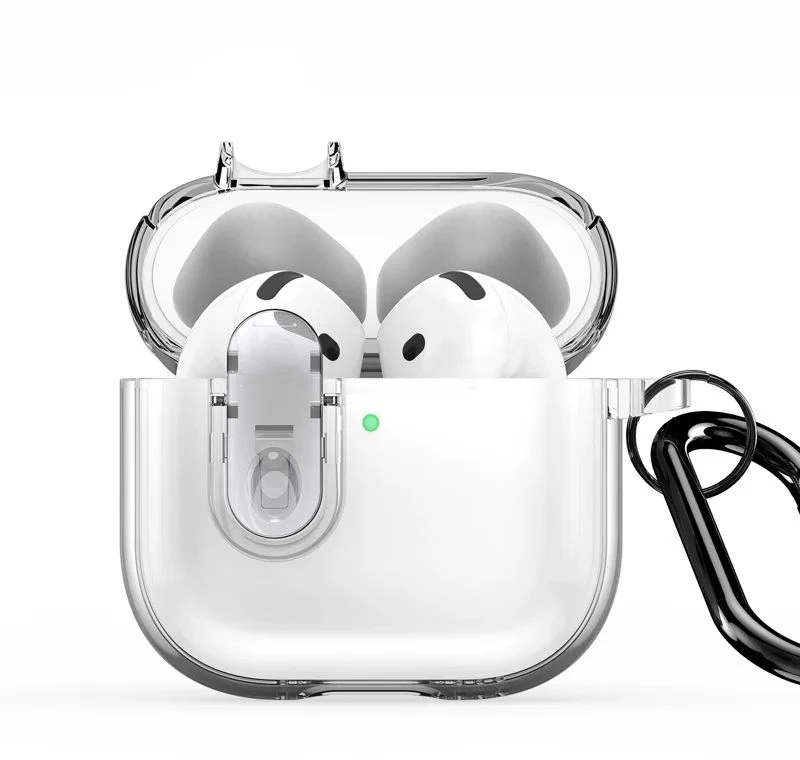 Ausinių dėklas Dux Ducis PECL, skirtas AirPods 4, apsauginis TPU+PC, skaidrus