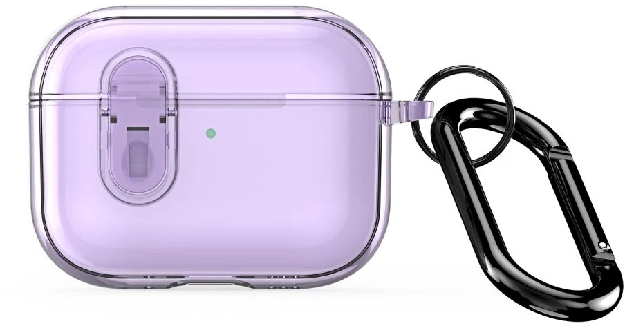 iLike Dėklas austiń na Dux Ducis Apple AirPods Pro 3 PECL Series PC+TPU Cover su karabinu Violetinė