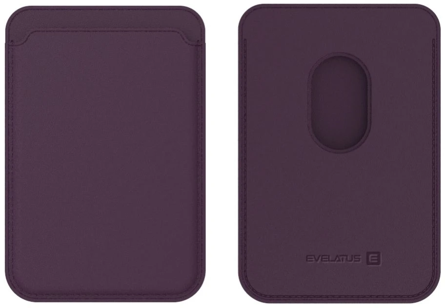 Evelatus Universal iPhone Genuine leather wallet with MagSafe Dark Žalias