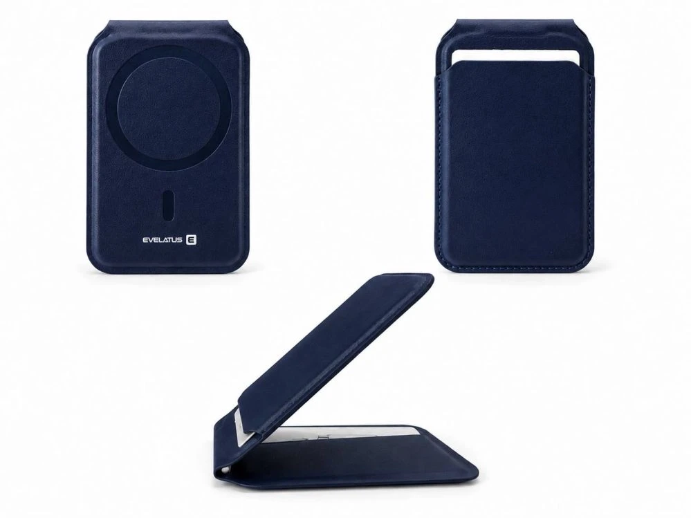Wallet universal pocket Evelatus Universal Magnetic Wallet With Stand Dark Mėlyna