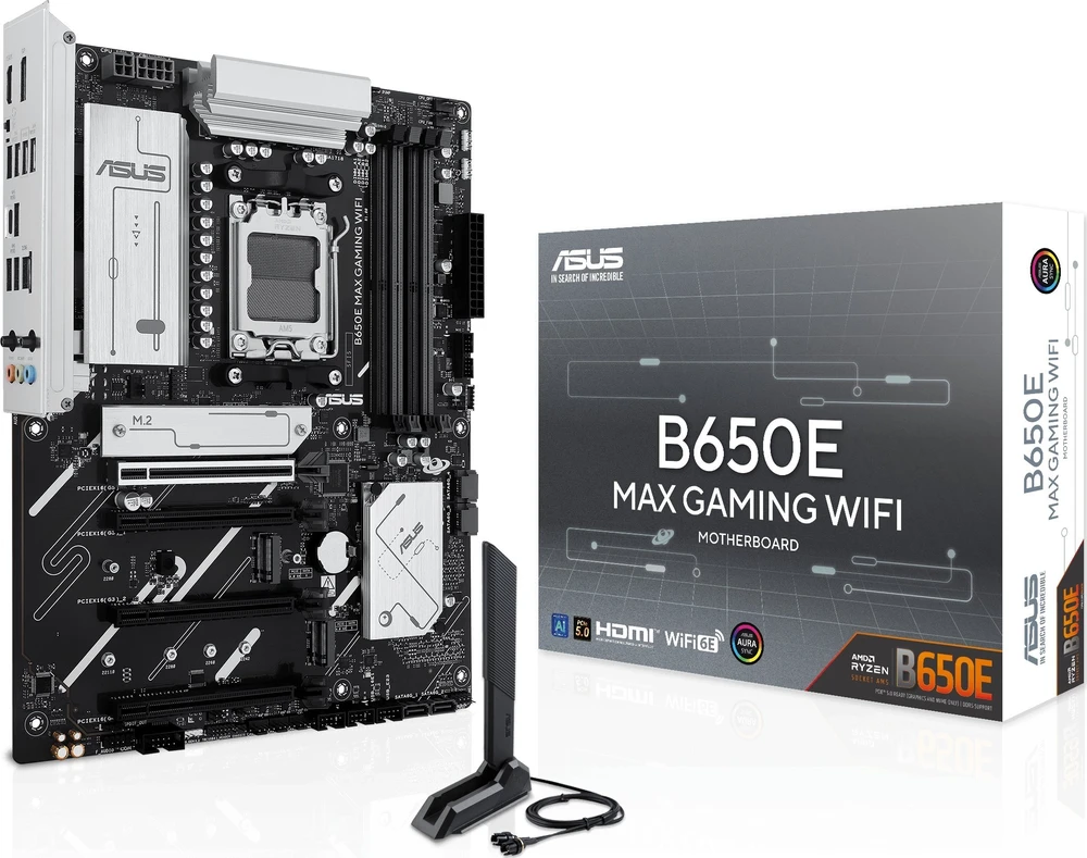 ASUS B650E MAX GAMING WIFI AMD B650 DDR5 ATX pagrindinė plokštė 1xHDMI 1xDP 3xM.2 4xSATA