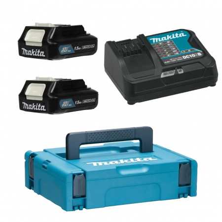 MAKITA Rinkinys MAITINIMO 12V 2x1,5Ah (BL1016x2+DC10SB) MAKPAC