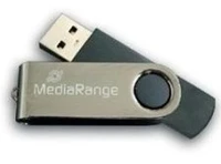 STICK 4GB MEDIARANGE MR907 B - Juodas - Sidabrinė