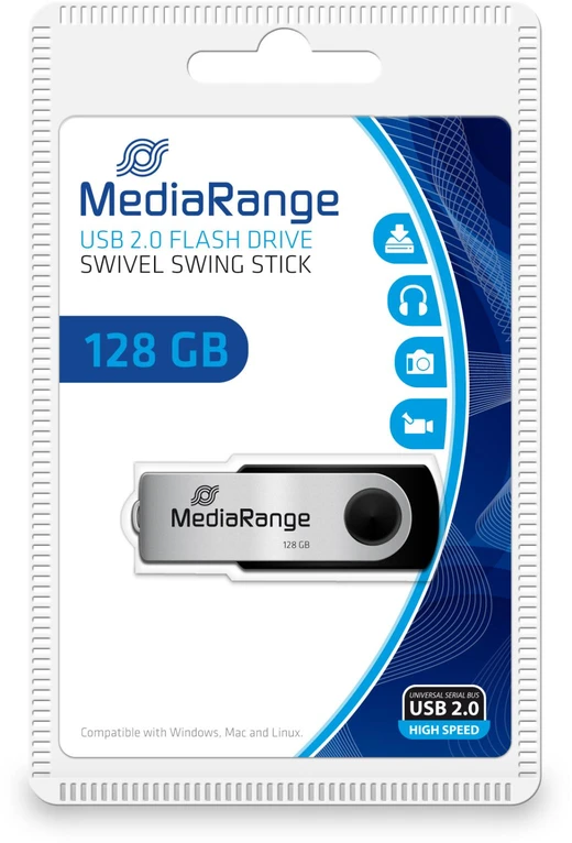 Atminties diskas „MediaRange“ „Flash“ USB2.0 128GB/MR913 MEDIARANGE