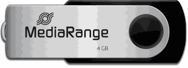 Mediarange 128GB MR938 USB2.0 Juodas/sidabrinis
