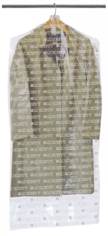 ORDINETT Mēteļu plastmasas pārvalki 3 gab.65x140cm