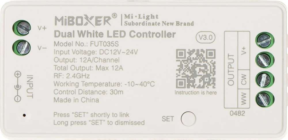 STEROWNIK OŚWIETLENIA LED FUT035S 2.4 GHz, CCT 12 ... 24 V DC MiBOXER / Mi-Light