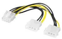 MicroConnect Molex x2 - PCIe 8 kontaktų, 0,15 m, Geltonas (PI02015)