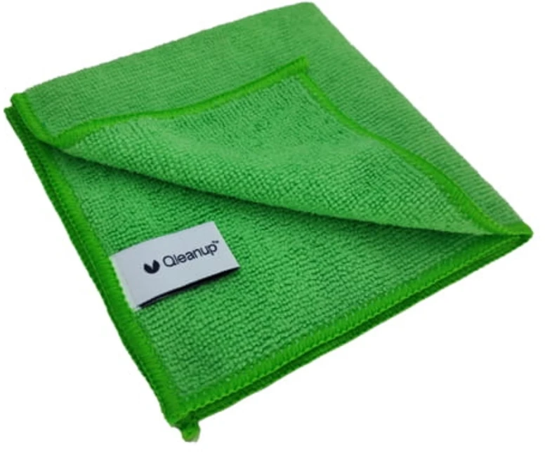 Microfiber cloths 250gsm 30x30 10 pcs. QLEANUP žalias
