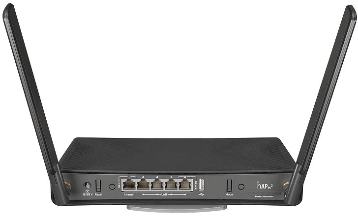 MikroTik | Belaidis maršrutizatorius | HAP AC3 | 802.11ac | 300+867 Mbit/s | 10/100/1000 Mbit/s | Mesh Support No | MU-MiMO No | No mobile broadband | Antenna type 2xExternal | 1 × USB-A