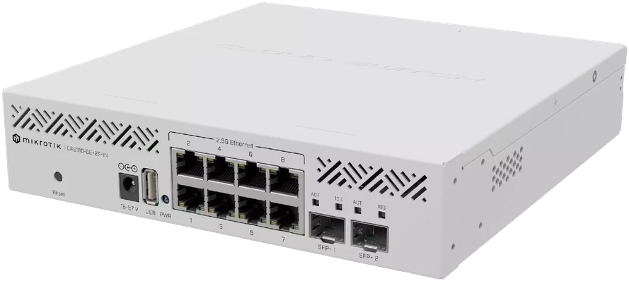 MikroTik | Debesų Maršrutizatorius Switch | CRS310-8G+2S+IN | Montuojamas ant stovo | Gigabit Ethernet (vario) jungtys kiekis 8 | SFP+ jungtys kiekis 2