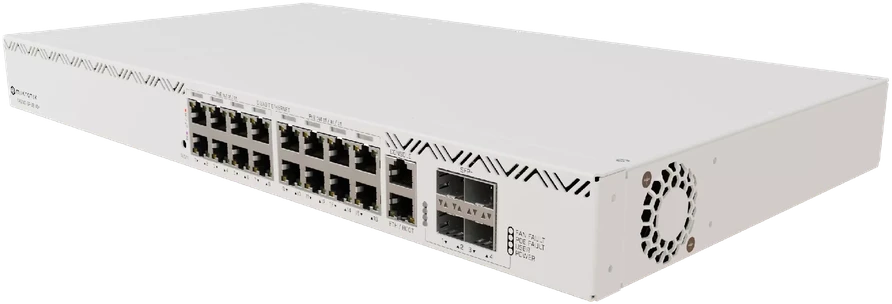 Maršrutizatorius „MikroTik“ | Debesų maršrutizatorių komutatorius | CRS320-8P-8B-4S+RM su „RouterOS v7“, 2U stovo montuojamas korpusas | Tinklo palaikymas: ne | MU-MiMO: ne | be mobiliojo plačiajuosčio ryšio