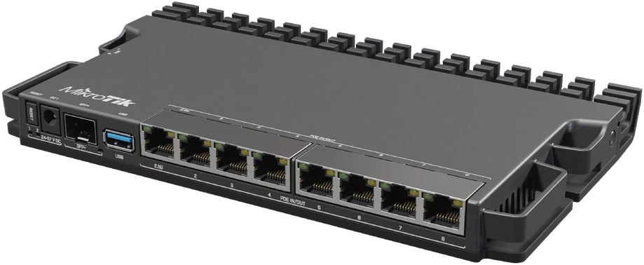 MikroTik Wired Ethernet Maršrutizatorius RB5009UG+S+IN, Quad core 1.4 GHz CPU, 1xSFP+, 7xGigabit LAN, 1x2.5G LAN, 1xUSB, Can be powered in 3 different ways, CPU temperature monitorius, Mounts FOUR of these Routers in a Single 1U Rackmount Space, RouterOS L5 | MikroTik | Wired Ethernet Maršrutizatorius | RB5009UG+S+IN | No Wi-Fi | 10/100/1000 Mbit/s | Mesh Support No | MU-MiMO No | No mobile broadband | 1 | 12 mėn.