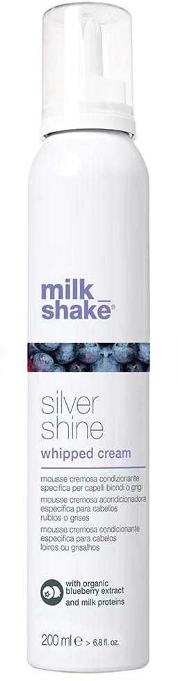 Kondicionuojančios putos šviesiems ir žiliems plaukams Milk_Shake Silver Shine Whipped Cream, 200 ml