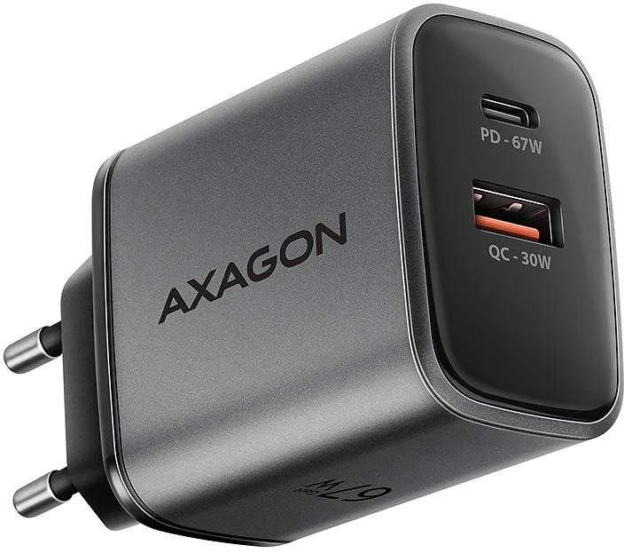 AXAGON sieninis įkroviklis 67 W, 2 prievadai (USB-A + USB-C) PD3.0/PPS/QC4+/SFC 2.0/Apple | ACU-PQ67