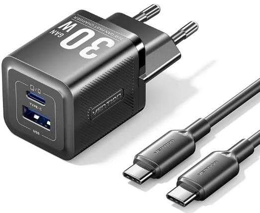 MOBILIOJO ĮKROVIKLIS SIENINIS USB + LAIDAS/30W 2P TZ-FEQB0-EU-01 VENTION