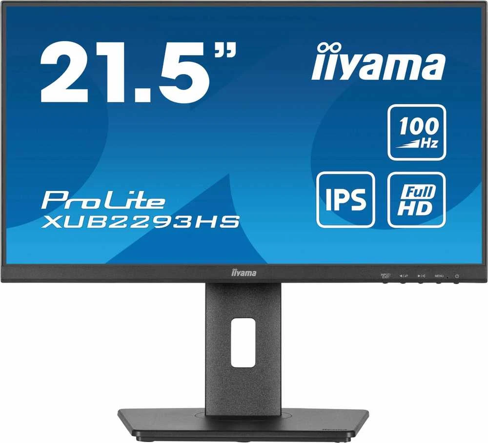 „IIYAMA XUB2293HS-B6“ 21,5 colio IPS FHD LED monitorius, 100 Hz, 300 cd/m², 1 ms, HDMI, DP garsiakalbiai