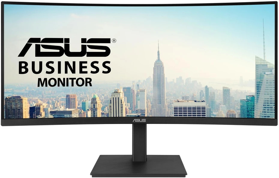 Monitorius ASUS VA34VCPSR 34 colių VA WLED lenktas 1500R UWQHD 21:9 100Hz 300cd/m2 4ms HDMI DP USB-C USB šakotuvas 3xUSB 3.2 G1 Type-A RJ45 Juodas