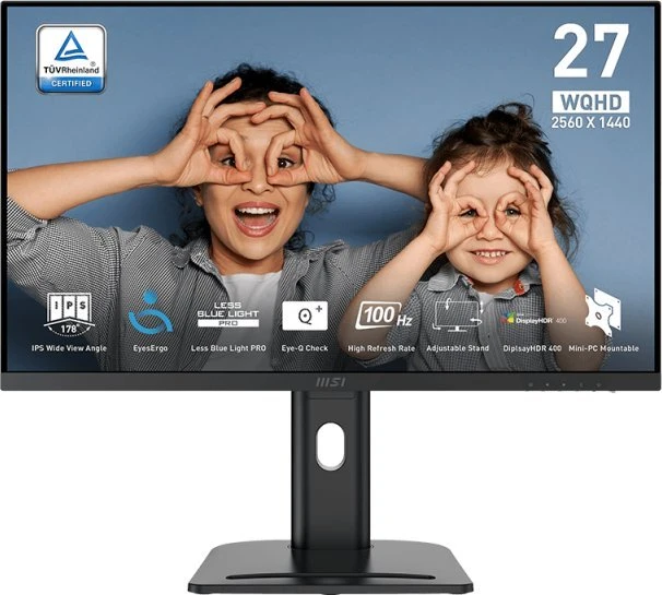 Monitorius MSI 68,6 cm (27 colių) IPS WQHD PRO MP273QPDE E2 HDMI/DP/4 ms/Pivo - Plokščias ekranas