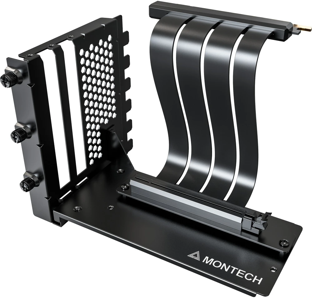 Montech Rinkinys mocujący Vertikales GPU PCIe 4.0 Riser-Kabelis juoda