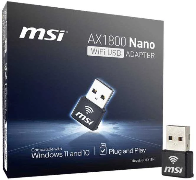 MSI AX1800 WiFi USB adapteris Nano