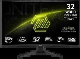 MSI MAG 321CQF E18 computer monitorius 80 cm (31.5") 2560 x 1440 pikselių Wide Quad HD Juodas
