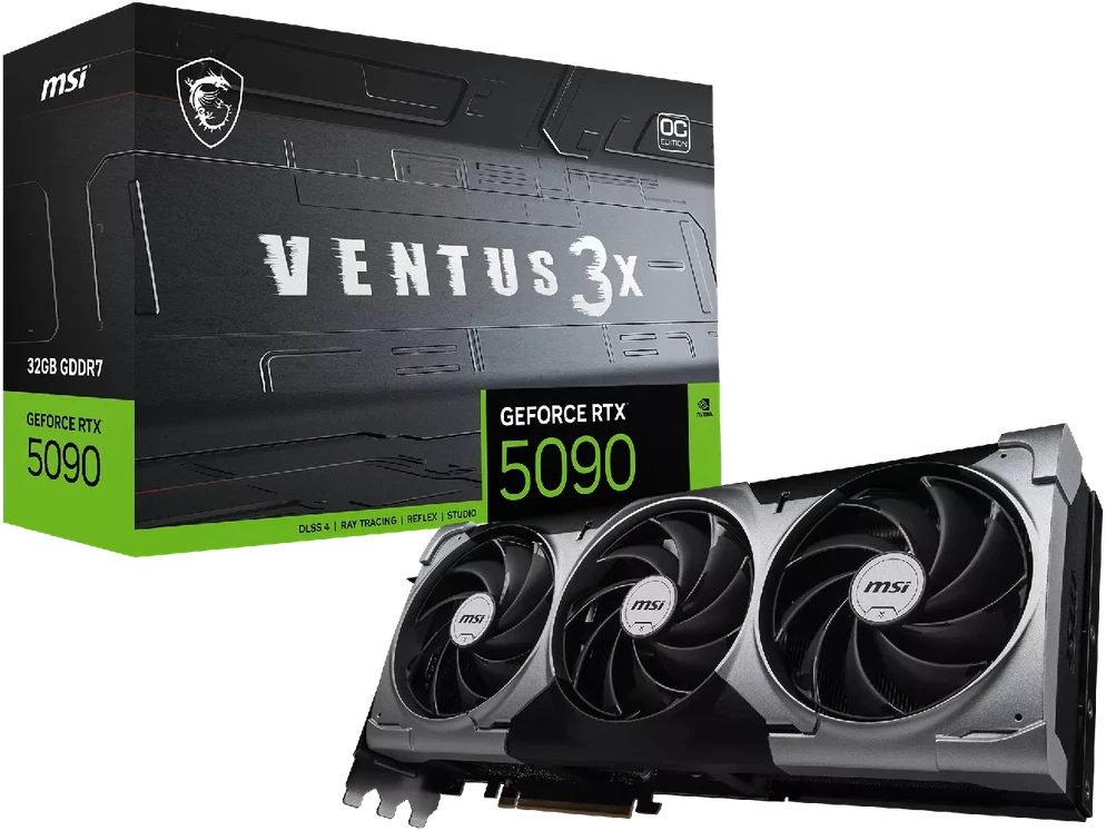 Vaizdo plokštė MSI VENTUS GEFORCE RTX 5090 32G 3X OC NVIDIA 32 GB GDDR7