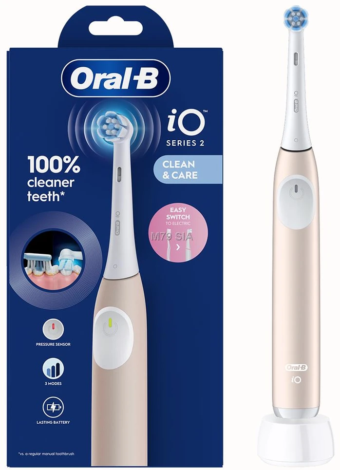 Braun iOS2.1C9.0P Oral-B iO2 Elektrinis Dantų Šepetėlis Calm Rožinė