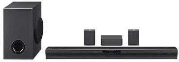Namų kino sistema LG SQC4R garso juosta - Belaidis žemųjų dažnių garsiakalbis ir galiniai garsiakalbiai - 4,1 - 220 W - Dolby Digital - Bluetooth - Juodas