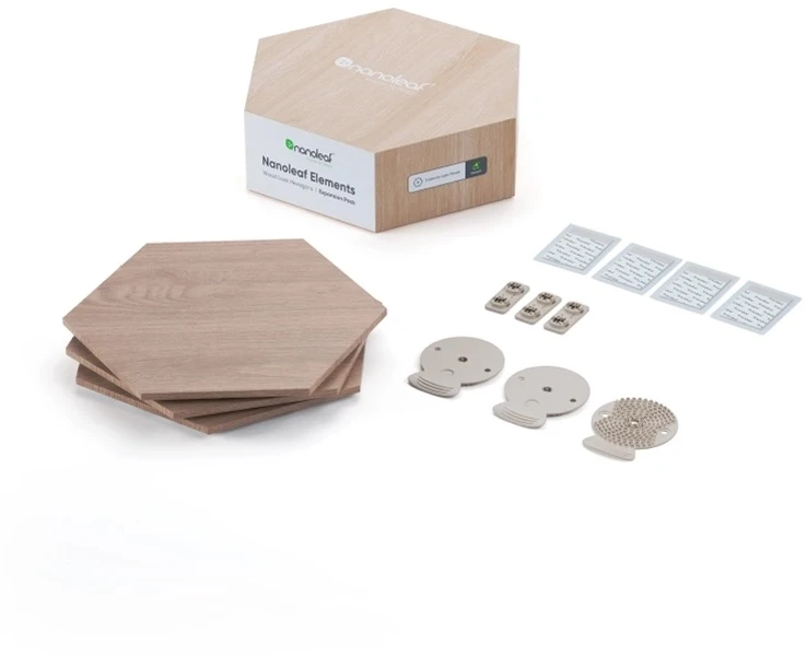 Sieninis šviestuvas Nanoleaf | Elementų medžio išvaizdos šešiakampių išplėtimo paketas (3 panelės) | Šaunus Baltas + Šiltas Baltas
