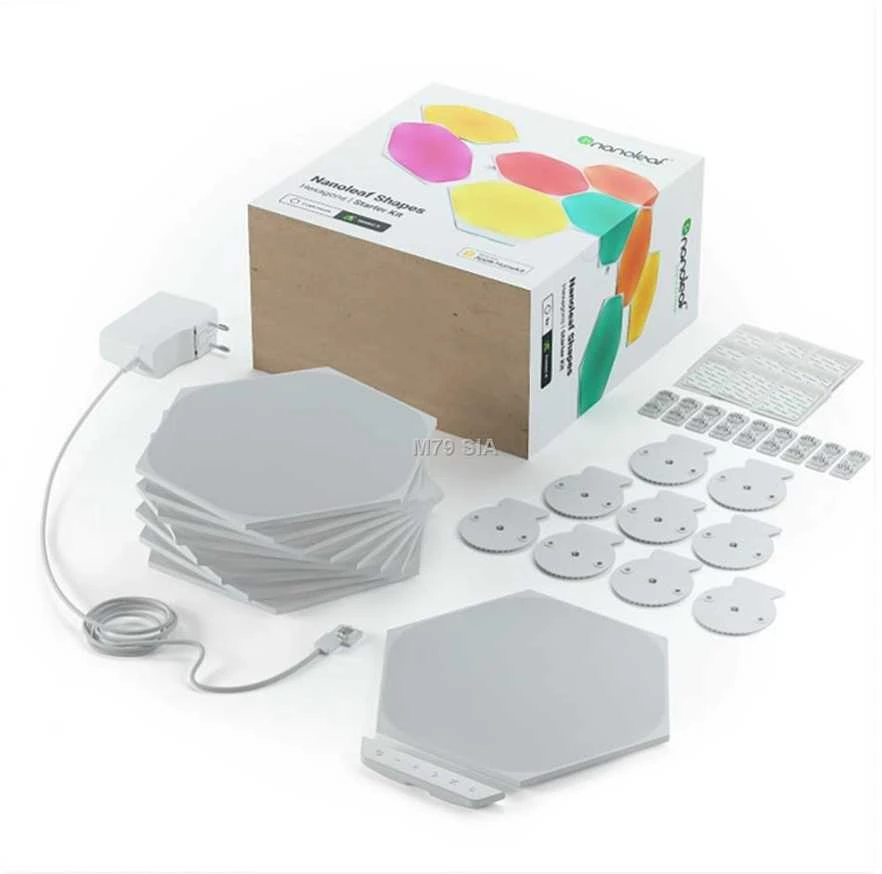 Sieninis šviestuvas Nanoleaf | Shapes Juodas Hexagons Starter Kit (9 panels) | 42 W | WiFi